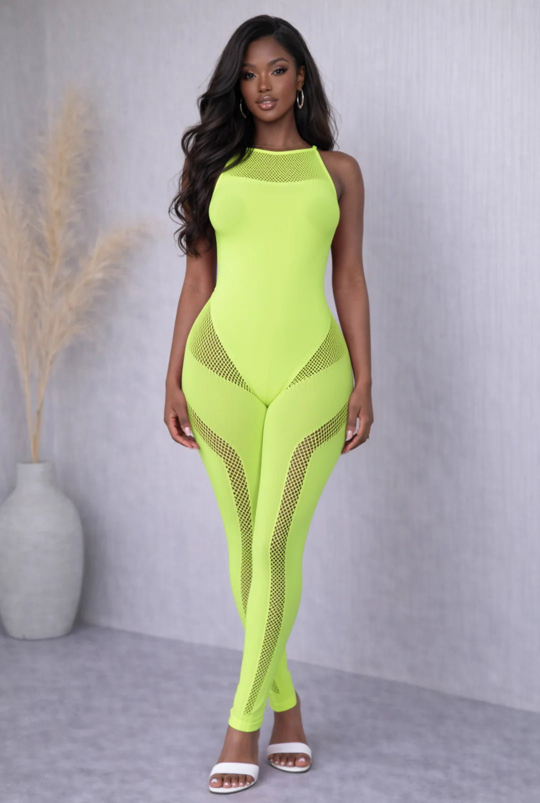 Spring fling mesh jumpsuit