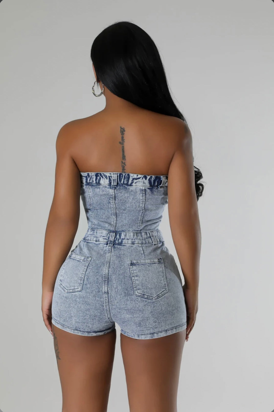 Denim cross romper