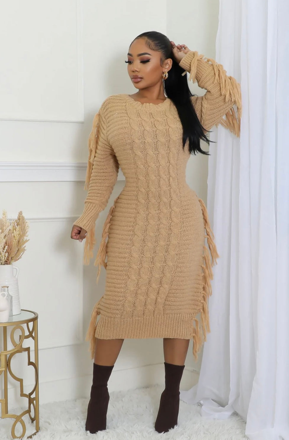 Knitted sweater dress