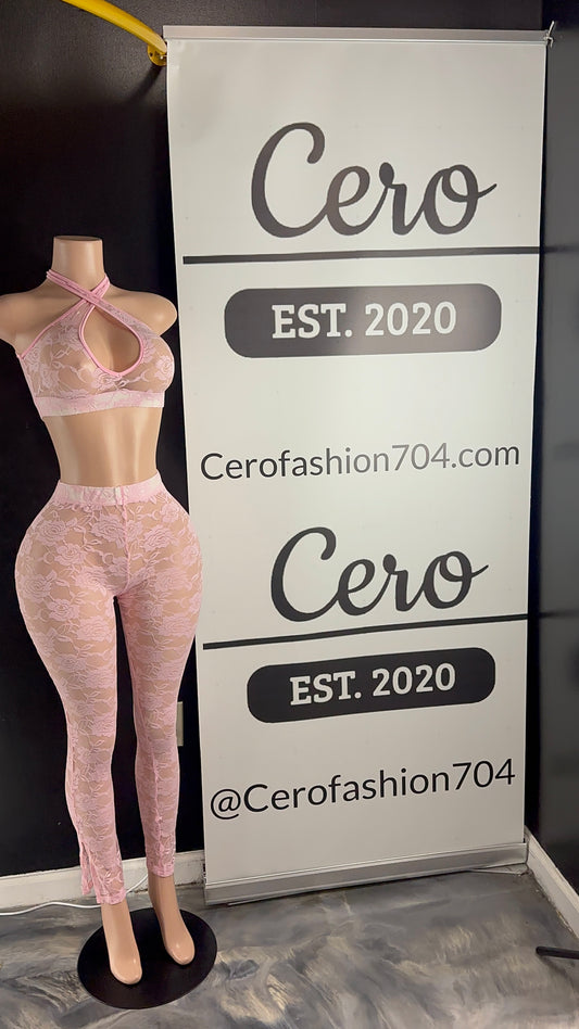 Lace pants set