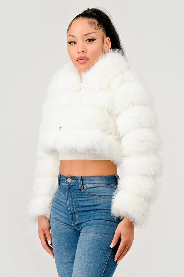 Fur crop jacket