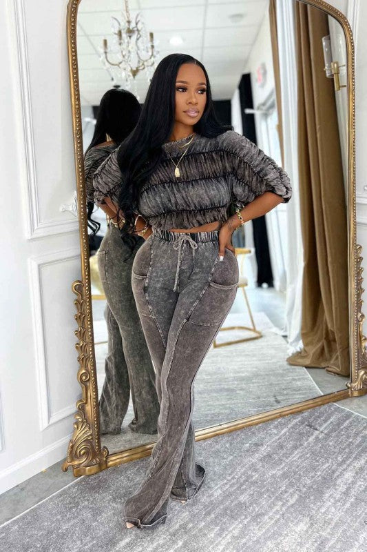 Mineral wash ruffle set