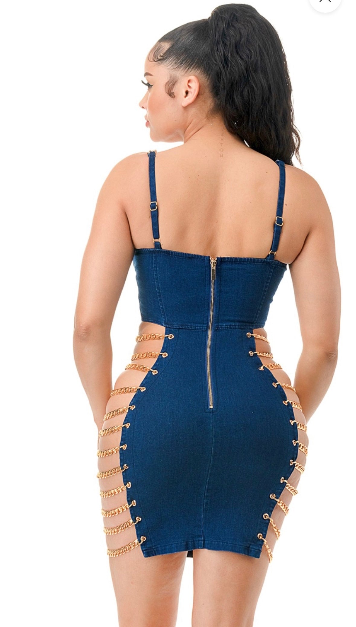 Denim chain dress