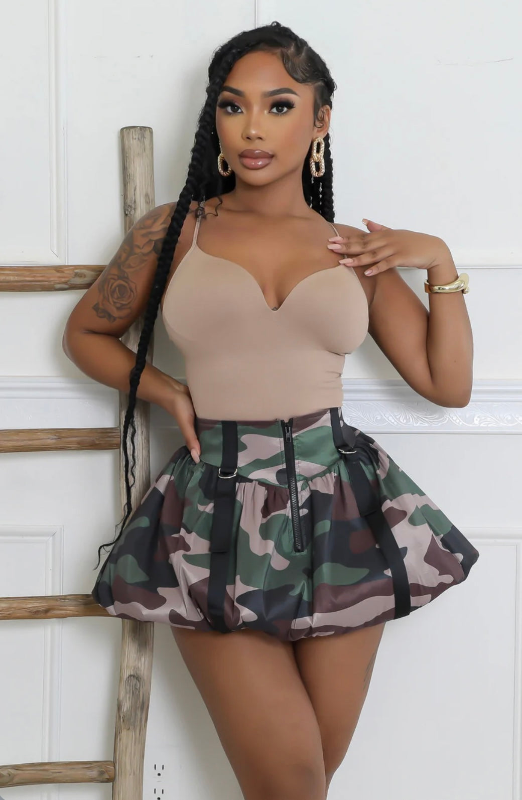 Camo cargo skirt