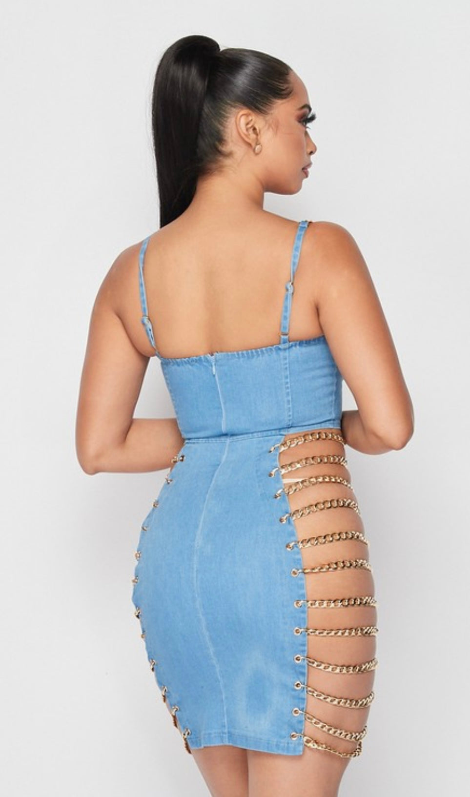 Denim chain dress