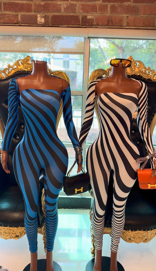 Stripe jumpsuit set