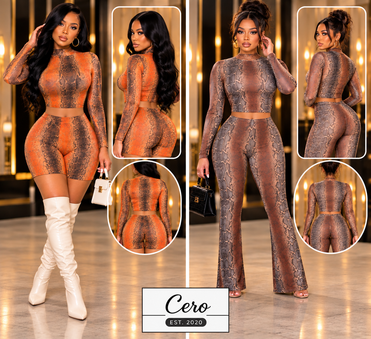 Wild Side Snakeskin Two-Piece Set
