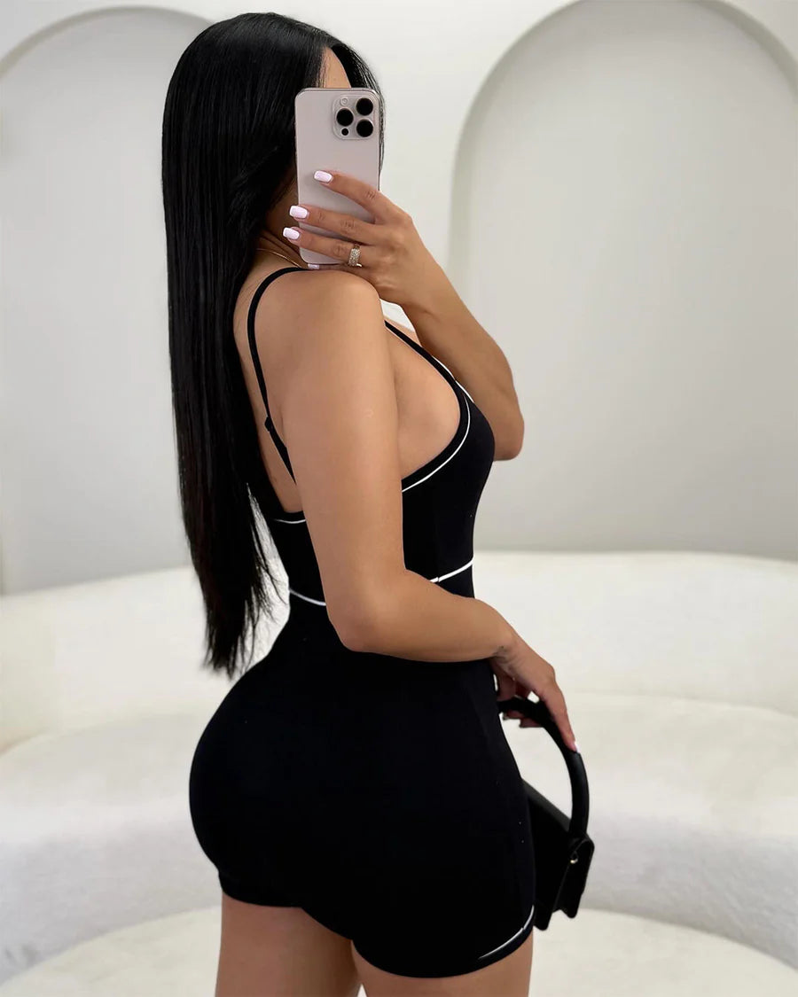 Knitted high compression romper