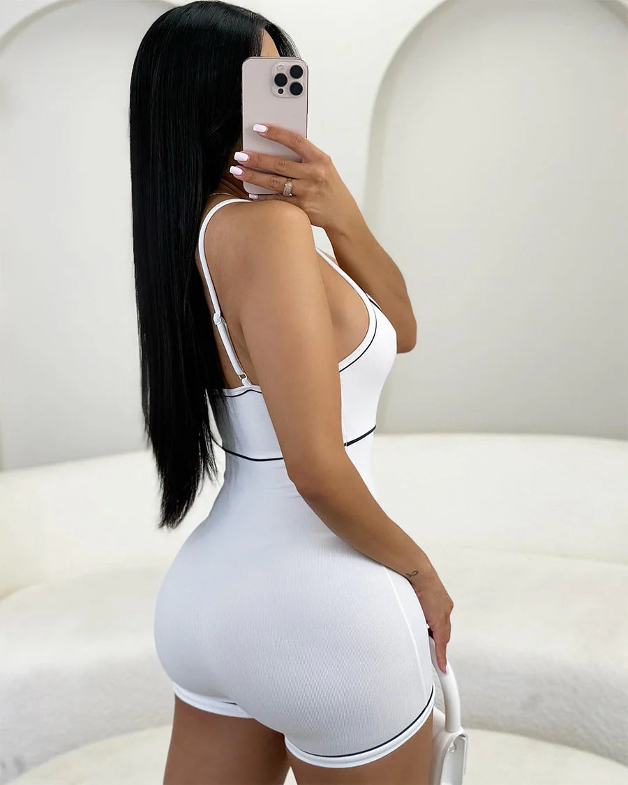 Knitted high compression romper