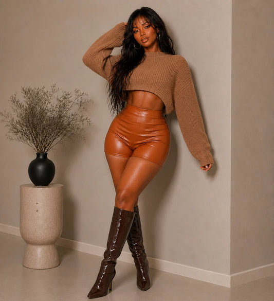Leather shorts