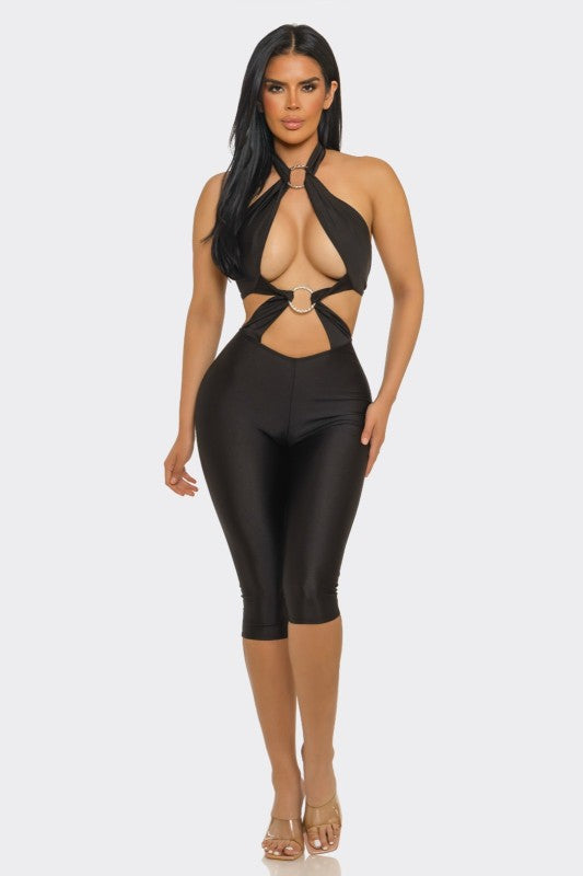 Ring cut out romper