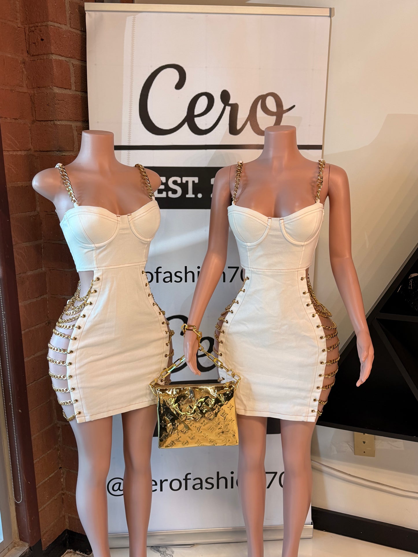 Denim chain dress